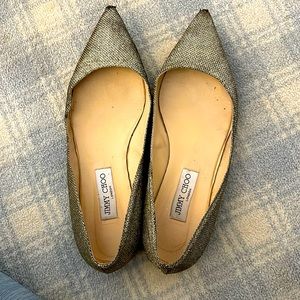 Jimmy Choo gold flats size 41.5